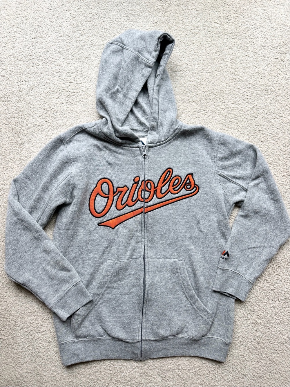 Kids Gray Baltimore Orioles Zip-Up Hoodie